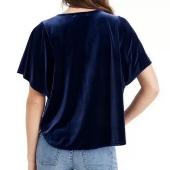 MADEWELL Blue Velvet Top EUC - Picture 2 of 11
